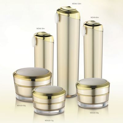 Harga bagus Wadah Kosmetik Akrilik Persegi Emas Kemasan Kosmetik Toples WDA1-50g-A 72.5*62mm on line