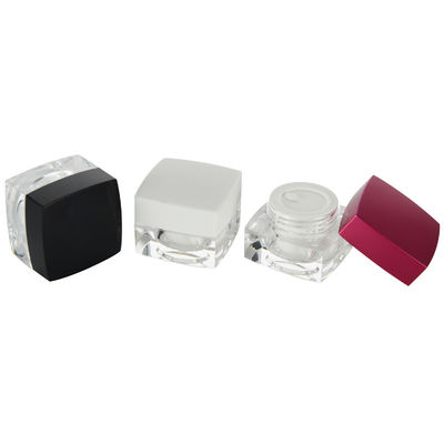 Harga bagus Screen Printed 5g Kosmetic Empty Packaging Jar In Square Shape Untuk Industri Kosmetik on line