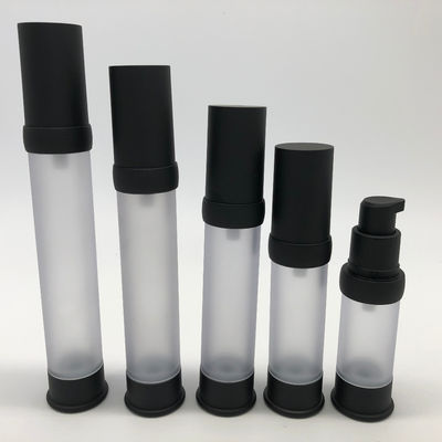 Harga bagus Botol Pompa Lotion Tanpa Udara Warna Hitam Plastik 15-35ml Sempurna Untuk Solusi Perawatan Kulit on line