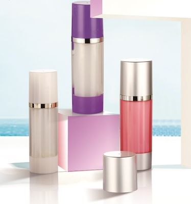 Harga bagus Bottle Cream Dual Chamber Bentuk Bulat dengan Kapasitas 15ml *2 / 25ml *2 dan Bahan Akrilik untuk Kemasan Kosmetik on line